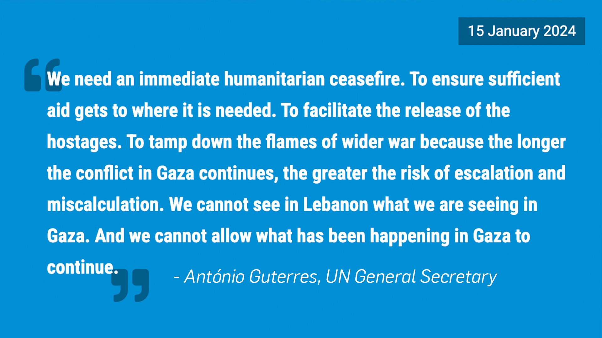 Quote from UN General Secretary on Gaza